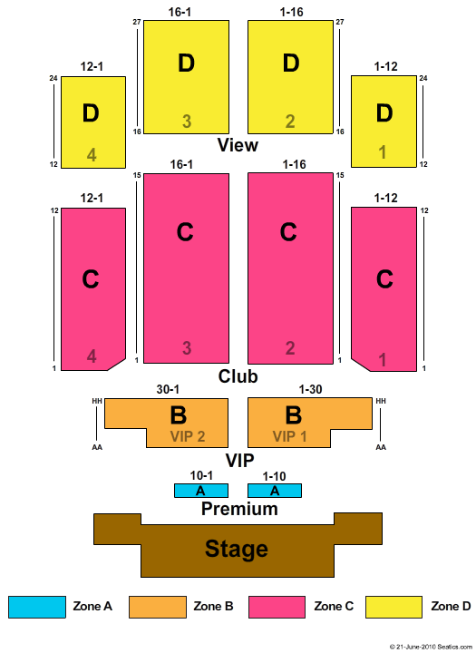 Emerald Queen Casino End Stage Zone Seating Chart
